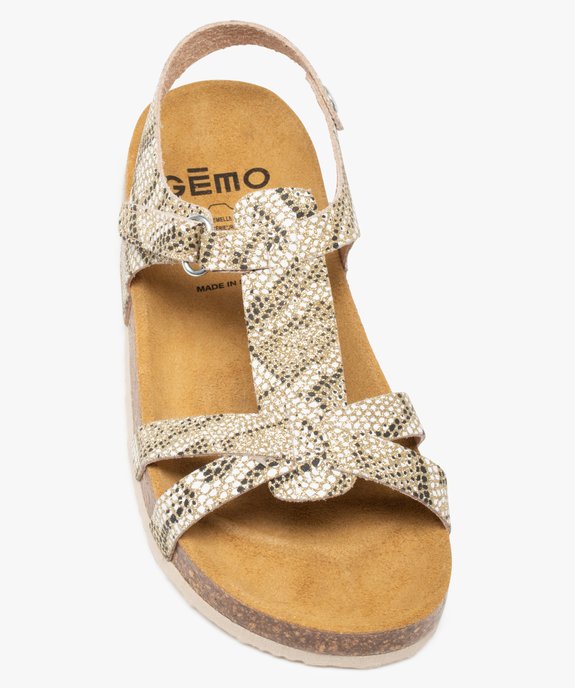 Sandales fille à fines brides pailletées et fermeture scratch  vue5 - GEMO (ENFANT) - GEMO