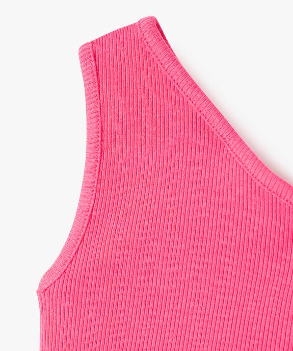 Débardeur asymétrique en coton côtelé fille vue2 - GEMO (ENFANT) - GEMO
