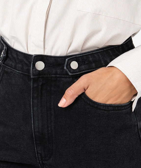 Jean femme « wide leg » taille haute légèrement délavé vue2 - GEMO(FEMME PAP) - GEMO