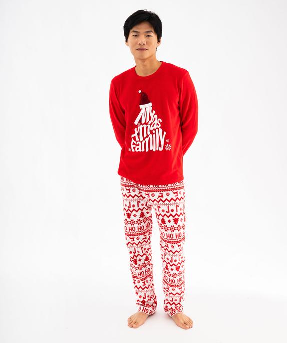 Pyjama de Noël en polaire imprimée homme vue2 - GEMO(HOMWR HOM) - GEMO