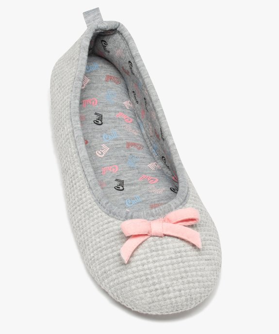 Chaussons femme ballerines unies en nid d’abeille vue5 - GEMO(HOMWR FEM) - GEMO