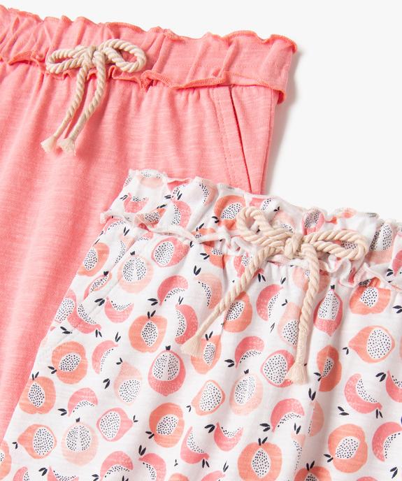 Pantalon bébé fille en maille confortable (lot de 2) vue2 - GEMO(BEBE DEBT) - GEMO