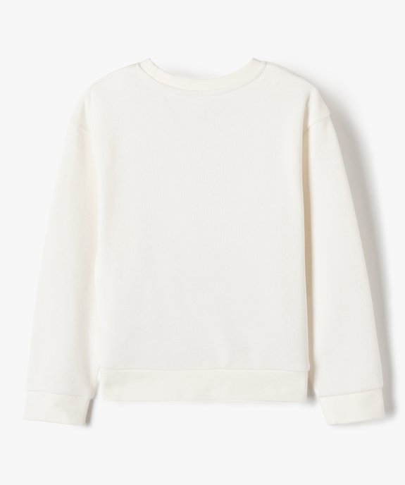 Sweat à col rond à motifs coeurs fille vue3 - GEMO 4G FILLE - GEMO