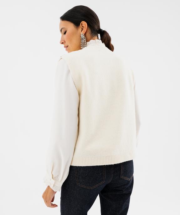 Pull sans manches col rond femme vue3 - GEMO(FEMME PAP) - GEMO