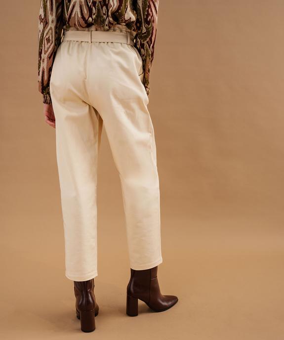 Pantalon mom à taille paper bag élastiquée femme vue3 - GEMO(FEMME PAP) - GEMO