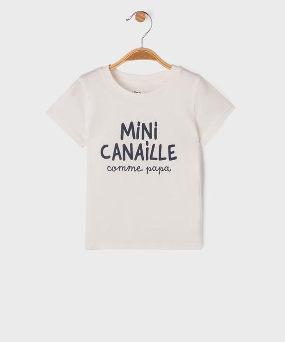 Tee-shirt manches courtes à message bébé garçon vue1 - GEMO(BEBE DEBT) - GEMO