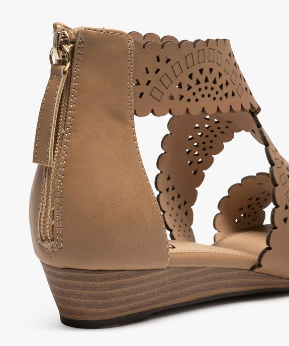 Sandales femme à brides perforées et talon fermé vue6 - GEMO (CASUAL) - GEMO
