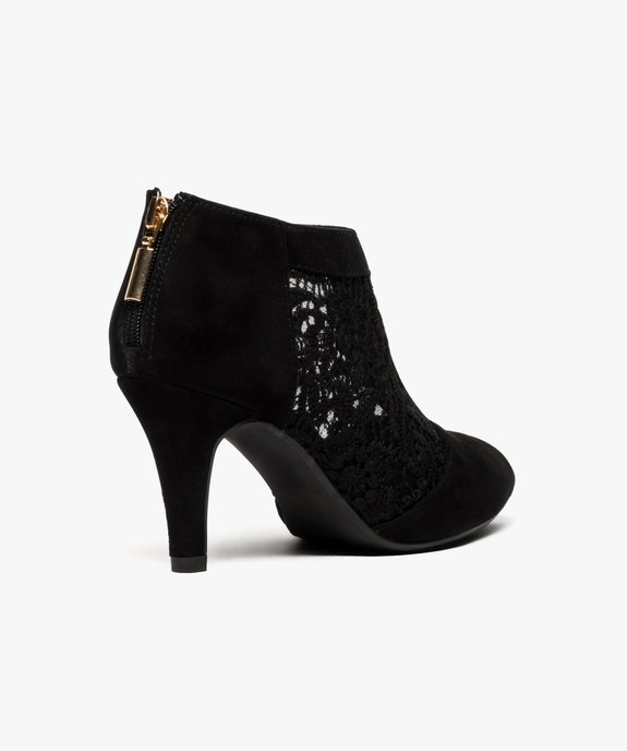 Low boots à talons avec empiècement dentelle vue4 - GEMO(URBAIN) - GEMO