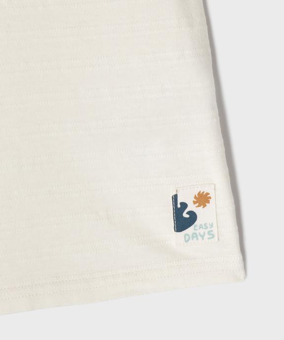 Tee-shirt manches courtes col tunisien bébé garçon vue2 - GEMO(BEBE DEBT) - GEMO