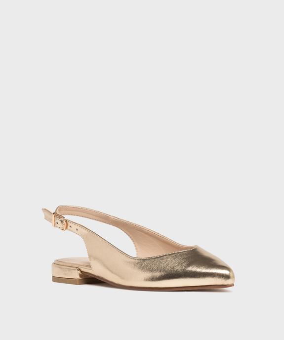 Escarpins slingback à bout pointu et talon plat femme - Follow Me vue2 - FOLLOW ME - GEMO