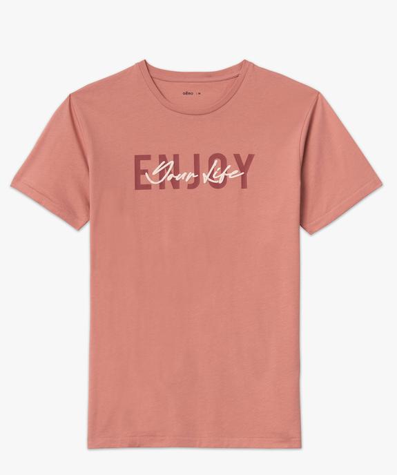 Tee-shirt manches courtes avec inscription homme vue4 - GEMO (HOMME) - GEMO