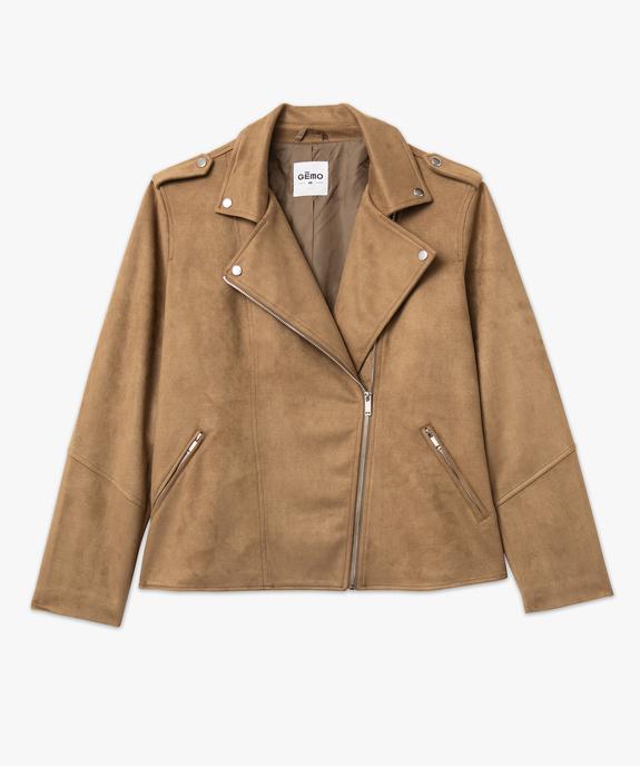 Blouson esprit biker en suédine femme grande taille vue4 - GEMO (G TAILLE) - GEMO
