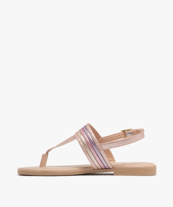 Sandales fille à entre-doigts avec brides tubulaires pailletées  vue3 - GEMO (ENFANT) - GEMO