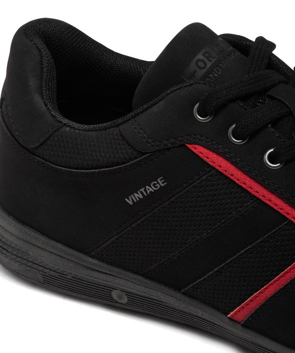 Baskets homme unies en suédine style vintage à lacets vue6 - GEMO (CASUAL) - GEMO