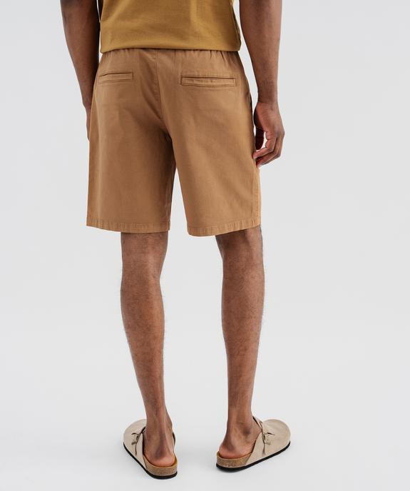 Bermuda regular en coton stretch à taille élastiqué homme vue3 - GEMO 4G HOMME - GEMO