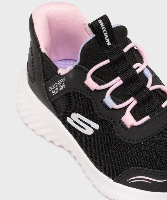Baskets en toile pailletée faciles à enfiler fille - Skechers vue6 - SKECHERS - GEMO
