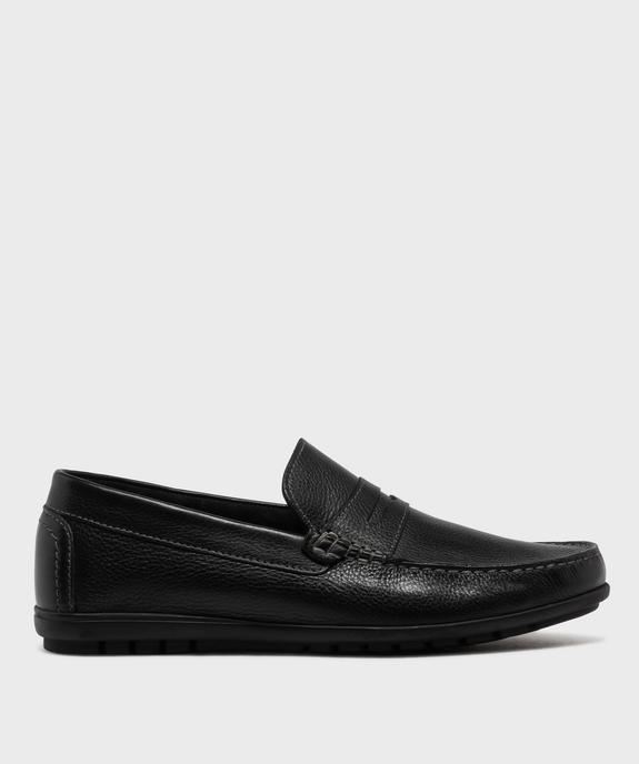 Mocassins dessus cuir grainé homme -Tanéo vue1 - TANEO GEMO FOR GOOD - GEMO