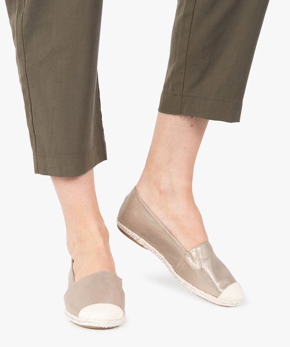 Ballerines femme style espadrilles en toile brillante vue1 - GEMO(URBAIN) - GEMO
