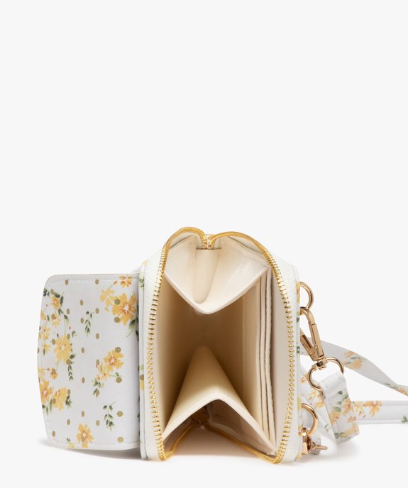 Pochette à  bandoulière amovible fleurie femme vue3 - GEMO (ACCESS) - GEMO