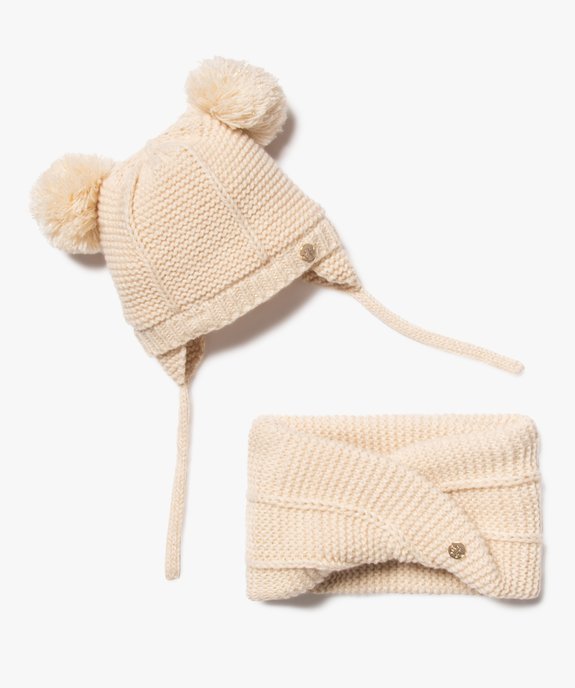 Ensemble hiver 2 pièces bébé fille bonnet et écharpe - LuluCastagnette vue1 - GEMO(BEBE DEBT) - GEMO
