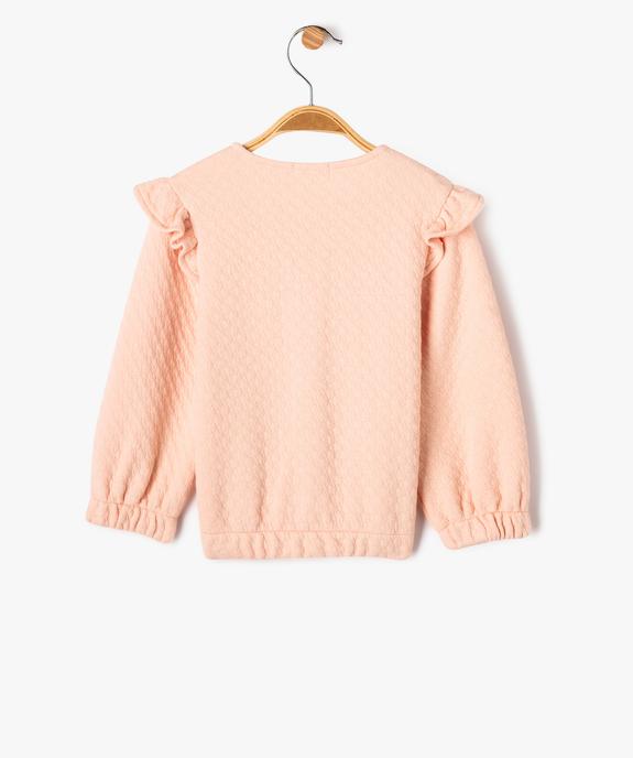 Sweat zippé avec volants sur les épaules bébé fille vue3 - GEMO(BEBE DEBT) - GEMO