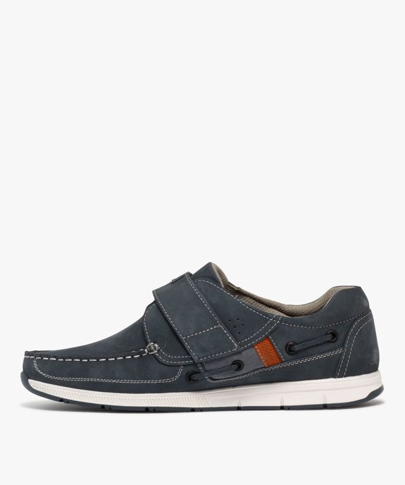 Chaussures bateau homme confort dessus en cuir uni et à scratch vue10 - G'FLEX GEMO FOR GOOD - GEMO