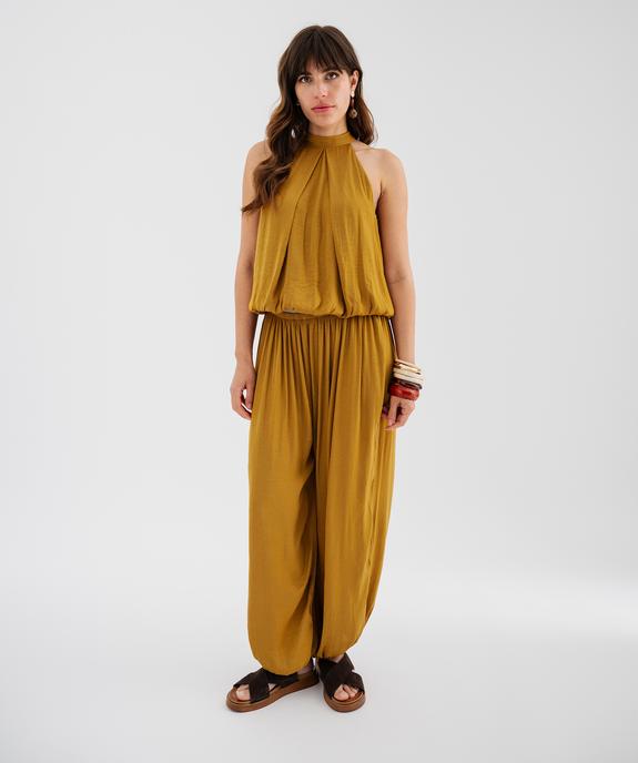 Pantalon large et fluide satiné look sarouel femme vue4 - GEMO(FEMME PAP) - GEMO