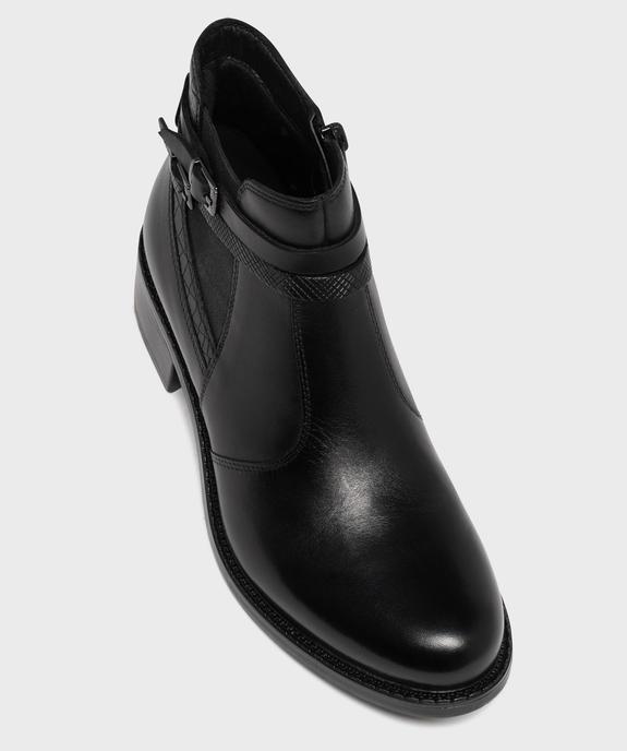 Bottines femme dessus en cuir avec détails fantaisie et à zip - Tanéo vue5 - TANEO GEMO FOR GOOD - GEMO