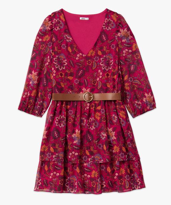 Robe femme à manches longues avec motifs fleuris vue4 - GEMO(FEMME PAP) - GEMO