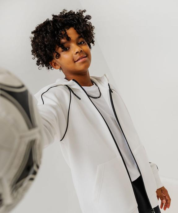 Sweat zippé à capuche avec liserés contrastants garçon vue5 - GEMO (JUNIOR) - GEMO