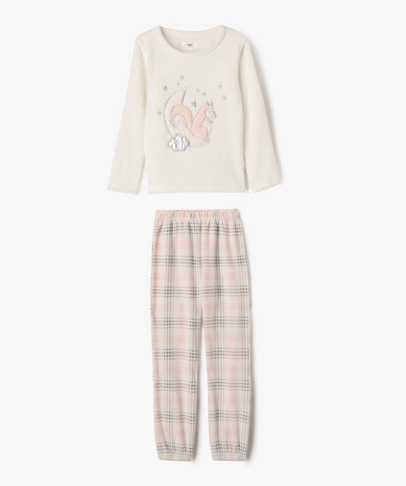 Pyjama 2 pièces en maille peluche douillette fille vue1 - GEMO (ENFANT) - GEMO