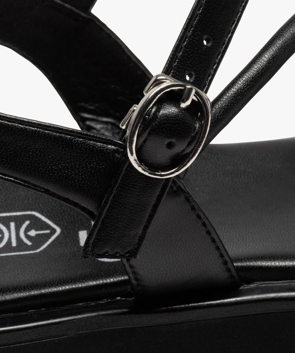 Sandales femme unies à semelle plateforme et bride drapée vue6 - GEMO (CASUAL) - GEMO
