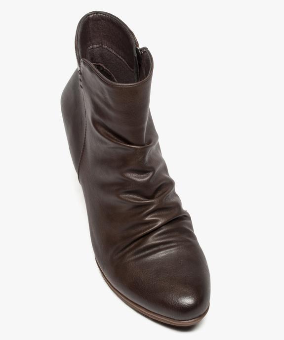 Bottines plissées à talon fantaisie vue5 - GEMO(URBAIN) - GEMO