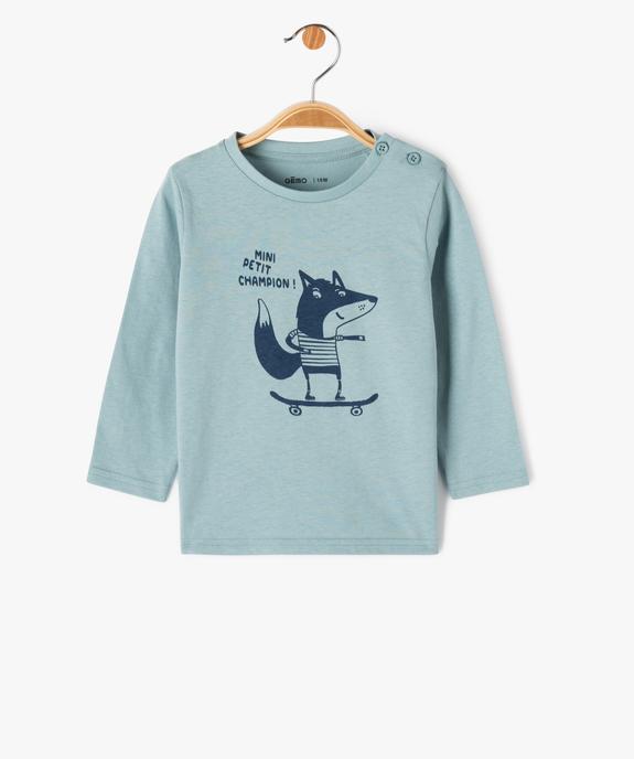 Tee-shirt à manches longues et message humoristique bébé garçon vue1 - GEMO(BEBE DEBT) - GEMO