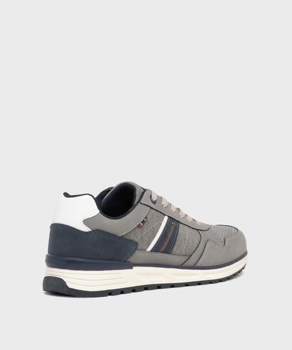 Baskets basses multitextures homme - Urban Steps vue4 - URBAN STEPS - GEMO