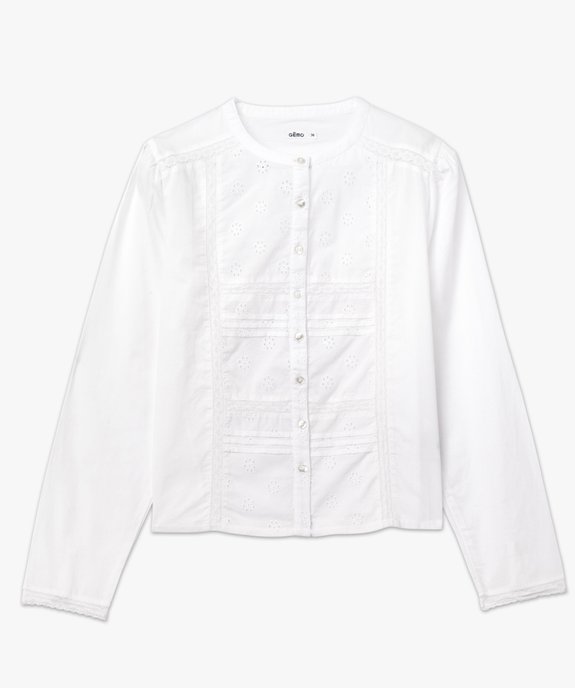 Chemise manches longues avec broderie anglaise femme vue4 - GEMO(FEMME PAP) - GEMO