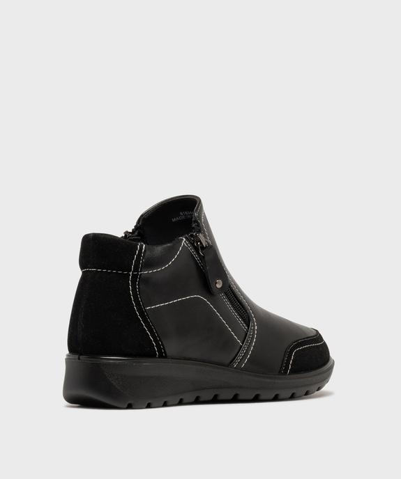 Boots femme confort à double zip avec surpiqûres contrastantes vue10 - G'FLEX GEMO FOR GOOD - GEMO