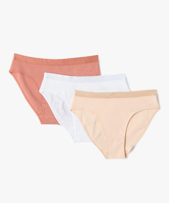 Culottes unies avec ceinture satinée fille (lot de 3) vue1 - GEMO 4G FILLE - GEMO