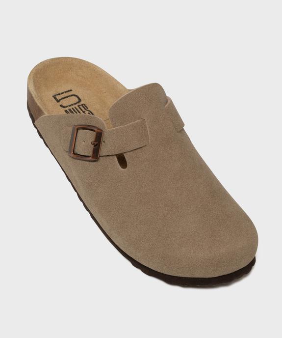 Sabots en suédine avec semelle intérieure anatomique en cuir femme vue5 - 5 MILES - GEMO