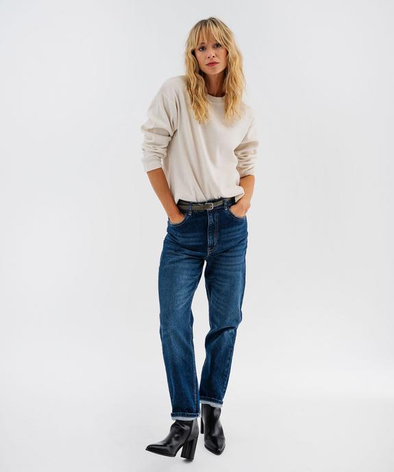 Jean mom fit taille haute avec ceinture femme vue4 - GEMO 4G FEMME - GEMO