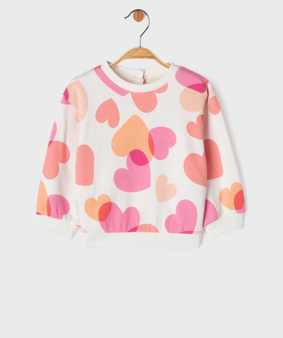 Sweat molletonné bébé fille avec motifs et message vue1 - GEMO 4G BEBE - GEMO