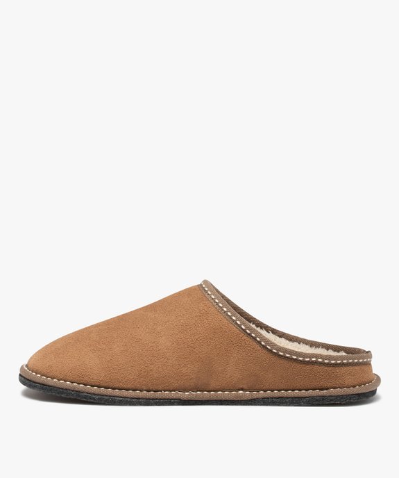 Chaussons homme mules couvrantes en suédine unie vue3 - GEMO(HOMWR HOM) - GEMO