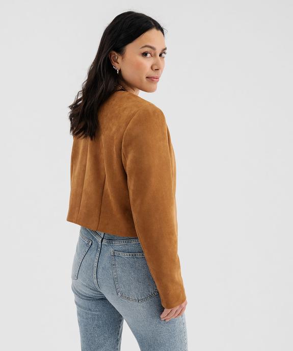 Veste courte en suédine femme vue3 - GEMO(FEMME PAP) - GEMO