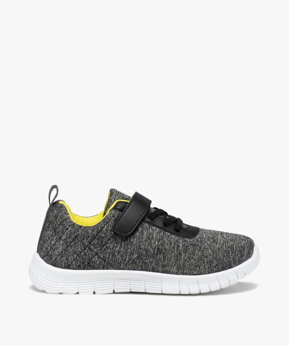 Baskets garçon running en jersey avec détails fluo vue1 - GEMO (ENFANT) - GEMO