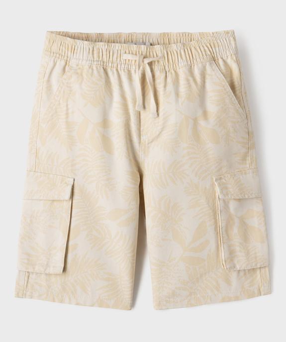 Bermuda cargo en toile de coton imprimé jungle garçon vue1 - GEMO (JUNIOR) - GEMO