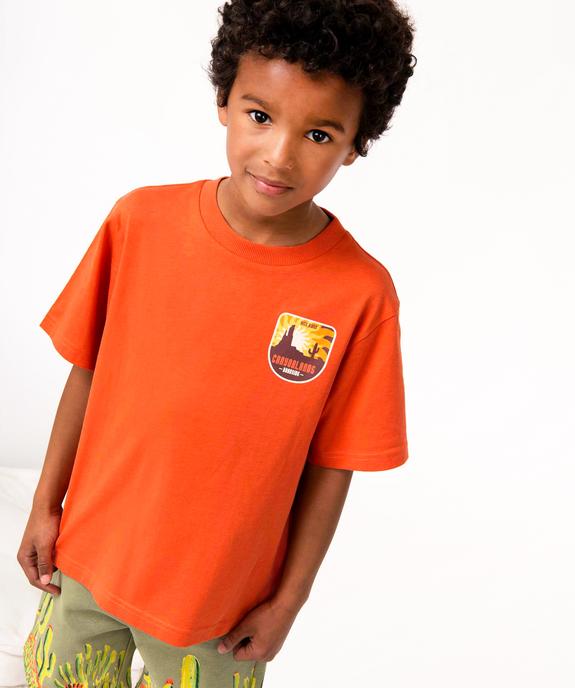 Tee-shirt garçon à manches courtes avec motif dos vue1 - GEMO (ENFANT) - GEMO