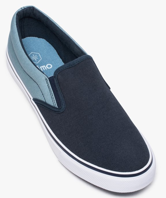 Tennis homme en toile façon slip-on bicolores vue5 - GEMO (SPORTSWR) - GEMO