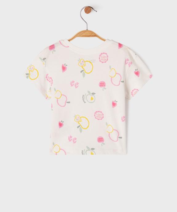Tee-shirt manches courtes à motifs girly bébé fille vue3 - GEMO(BEBE DEBT) - GEMO