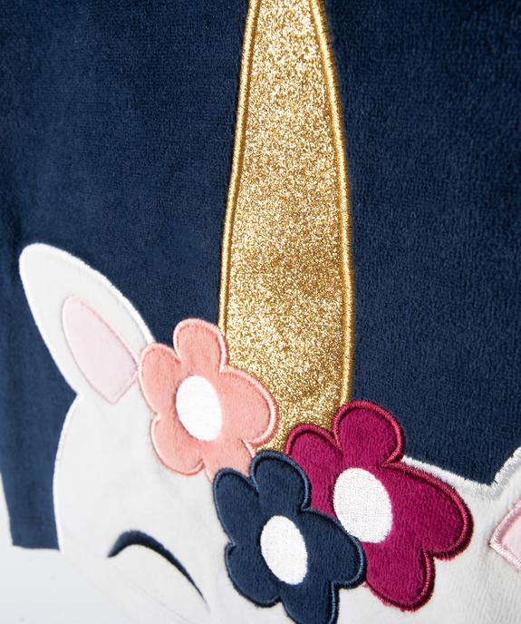 Pyjama en velours avec motif licorne fille vue2 - GEMO (ENFANT) - GEMO