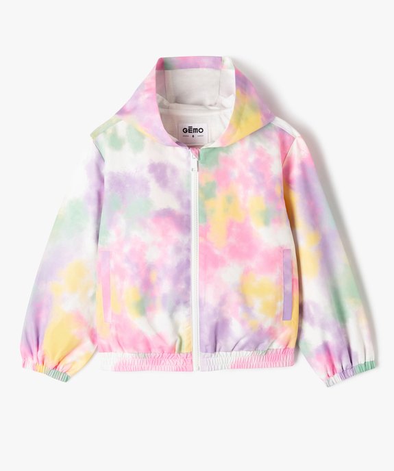 Blouson coupe-vent et déperlant à capuche tie-and-dye fluo fille vue2 - GEMO (ENFANT) - GEMO